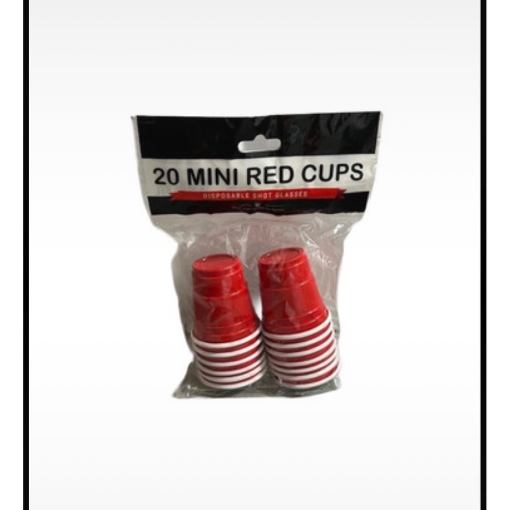 20 Count Mini Red Cups Disposable Shot Glasses Plastic Party Supplies 2oz Size